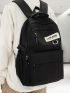 Men Letter Patch Decor Functional Backpack