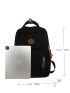 Men Letter Patch Decor Functional Backpack