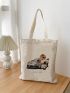 Car & Letter Graphic Shopper Bag