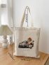 Car & Letter Graphic Shopper Bag