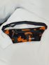 Camo & Letter Graphic Waist Bag