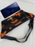 Camo & Letter Graphic Waist Bag