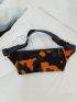 Camo & Letter Graphic Waist Bag