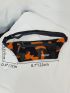 Camo & Letter Graphic Waist Bag