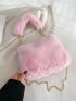 Minimalist Fluffy Chain Hobo Bag