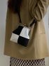 Mini Two Tone Kiss Lock Shoulder Bag