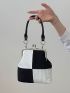 Mini Two Tone Kiss Lock Shoulder Bag