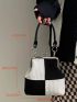 Mini Two Tone Kiss Lock Shoulder Bag