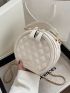 Mini Quilted Pattern Chain Circle Bag