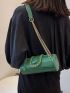 Crocodile Embossed Chain Bucket Bag