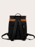 Colorblock Snap Button Flap Backpack