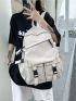 Letter Patch Decor Functional Backpack