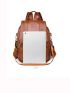 Metal Decor Flap Backpack