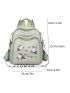 Flower Embroidered Functional Backpack