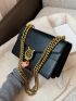 Metal Decor Flap Chain Square Bag