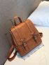 Buckle Decor Flap Backpack