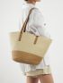 Two Tone Straw Bag