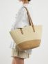 Two Tone Straw Bag