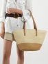 Two Tone Straw Bag