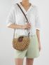 Hollow Out Design Straw Bag