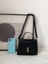 Metal Decor Flap Square Bag