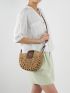 Hollow Out Design Straw Bag