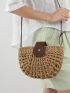 Hollow Out Design Straw Bag