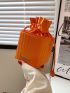 Mini Neon Orange Metal Decor Drawstring Design Chain Box Bag