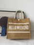 Letter Graphic Shopper Bag