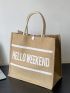 Letter Graphic Shopper Bag