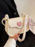 Mini Heart Decor Flap Square Bag