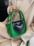 Mini Two Tone Heart Decor Satchel Bag