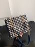 Plaid Pattern Chain Square Bag