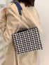 Plaid Pattern Chain Square Bag