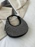 Rhinestone Decor Hobo Bag, Perfect Bride Purse For Wedding, Prom & Party Events