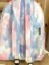 Tie Dye Letter Patch Decor Functional Backpack