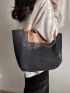 Two Tone Shoulder Tote Bag