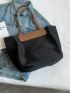 Two Tone Shoulder Tote Bag