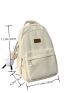 Letter Patch Decor Functional Backpack With Bag Charm