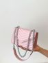 Mini Chevron Chain Flap Square Bag