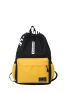 Colorblock Letter Print Functional Backpack