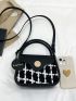 Mini Plaid Pattern Satchel Bag Flap Square Bag