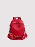 Minimalist Chain Decor Functional Backpack