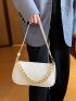 Minimalist Chain Decor Baguette Bag