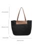 Colorblock Letter Embossed Shoulder Tote Bag