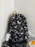 Butterfly Pattern Classic Backpack With Bag Charm