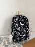 Butterfly Pattern Classic Backpack With Bag Charm