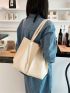 Minimalist Shoulder Tote Bag With Inner Pouch