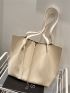 Minimalist Shoulder Tote Bag With Inner Pouch