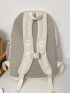 Drawstring & Patch Detail Classic Backpack With Coin Purse